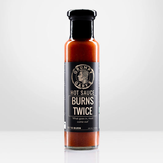 Grumpy Gary's Burns Twice Hot Sauce 13/10 BURN