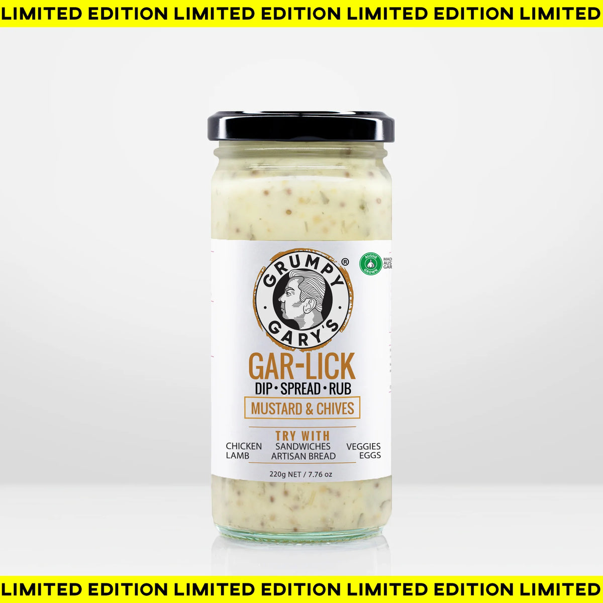 Grumpy Gary's Gar-Lick Dip Mustard & Chives
